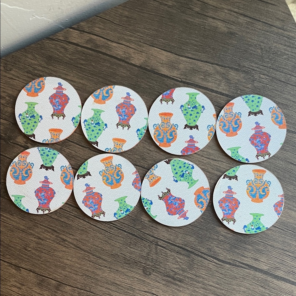 Zara Vibrant Vase Pattern Coasters Set